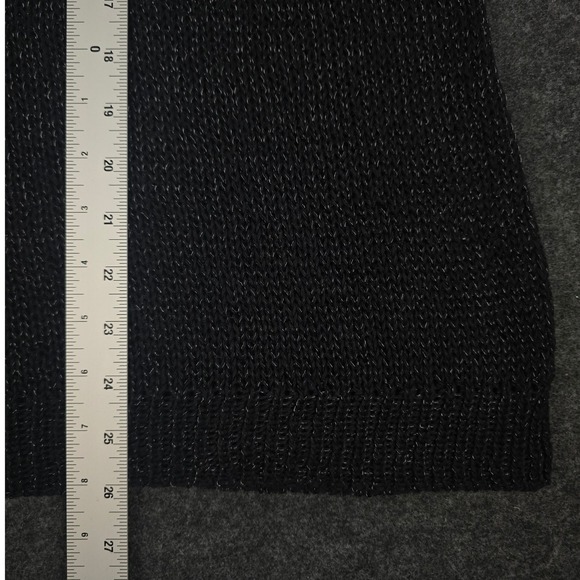 Vtg Alberto Makali Black V Neck Metallic Sheer Knit Sweater Lightweight Size M - Picture 7 of 8